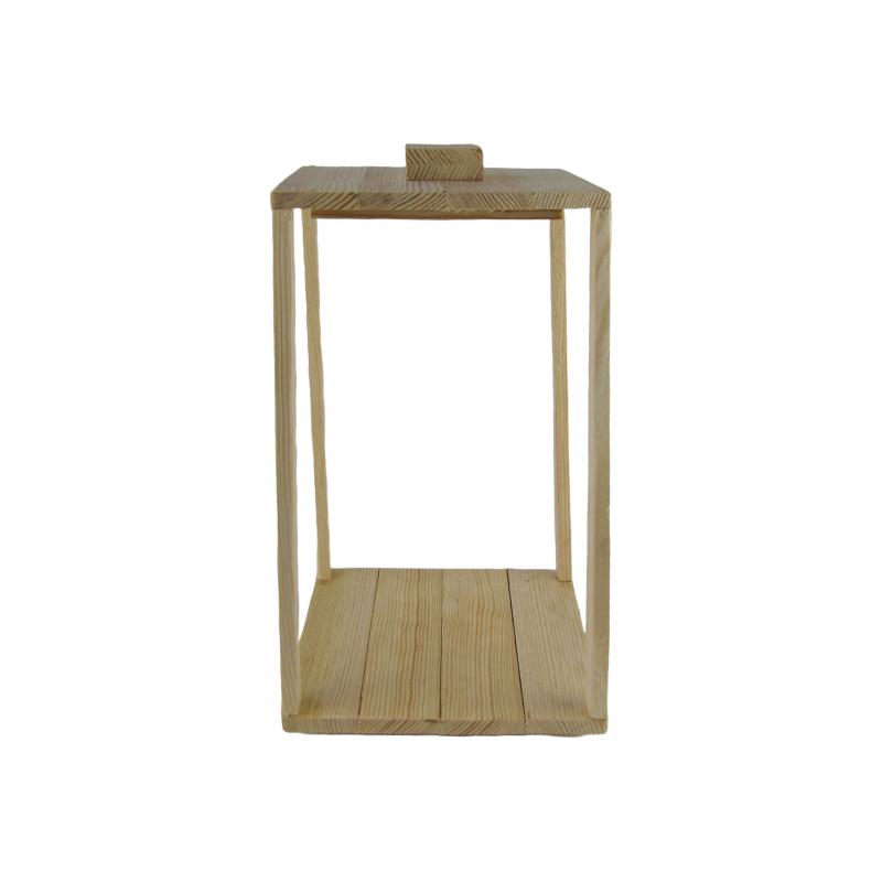 Lampion drewniany 18x18x33cm naturalny